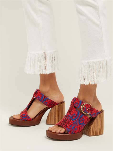 chloe tapestry shoes|chloe sandals for women.